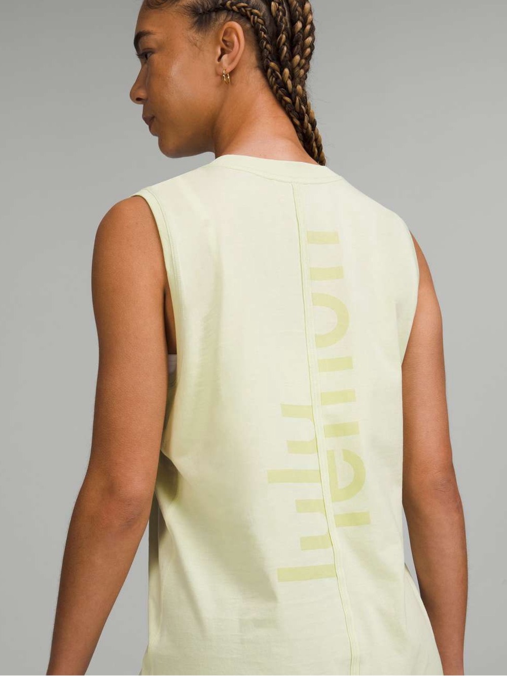 Lululemon All Yours Tank Top Graphic Dewy Lime Green Yellow - Size 8